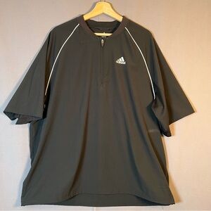 Adidas Men's SzXL Black Windshirt Short Sleeve 1/4 Zip Pullover Golf ActiverWear
